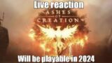 Ashes of creation will be playable in 2024 l Reaction LIVE